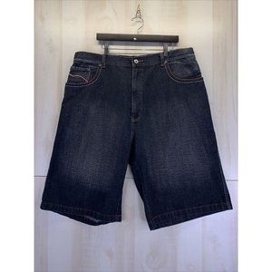 Koman Jeans Embroidered Pockets Blue Cotton Denim Mens Jean Shorts Size 44-9429